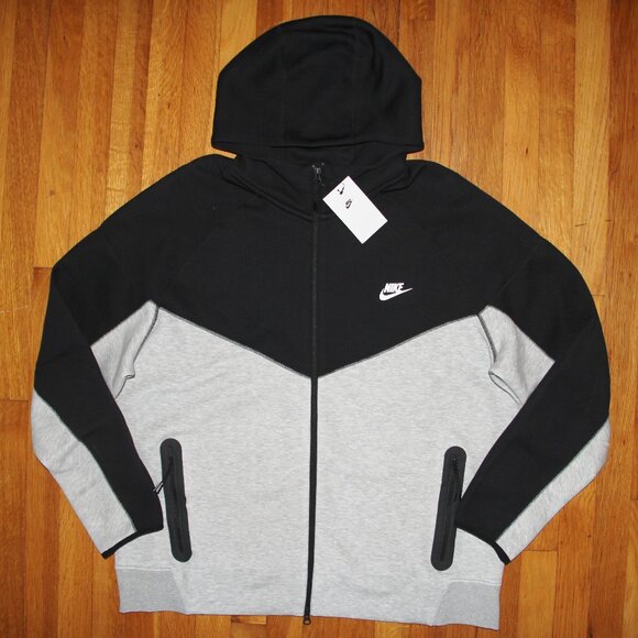 Nike Sportswear Tech Fleece Windrunner Hoodie Men XXL Dk Grey Black - Picture 1 of 4